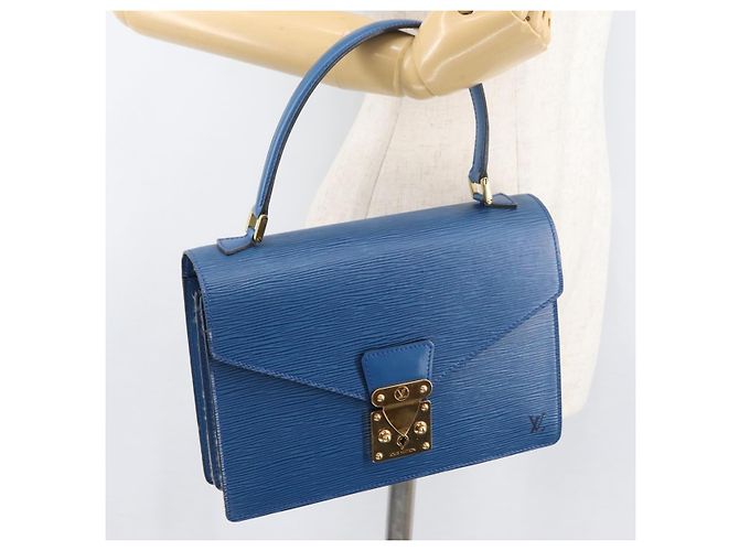 LOUIS VUITTON Borsa a Mano Epi Concorde Blu M52135 LV Auth 176249 - vista 28