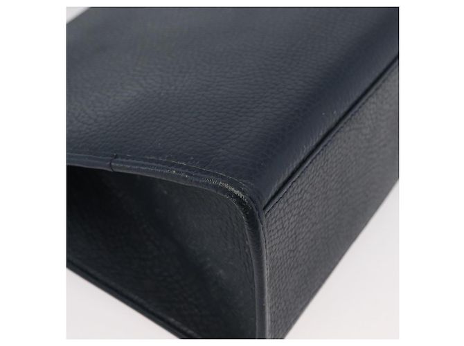 Borsa a mano Christian Dior in pelle 2 vie blu navy oro Auth ep14265 D'oro - vista 17