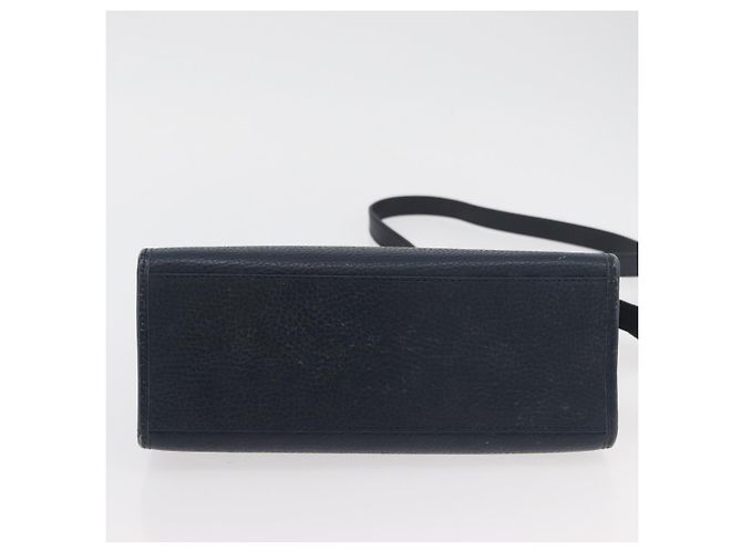Borsa a mano Christian Dior in pelle 2 vie blu navy oro Auth ep14265 D'oro - vista 5