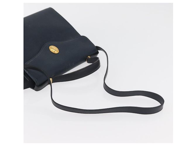 Borsa a mano Christian Dior in pelle 2 vie blu navy oro Auth ep14265 D'oro - vista 8