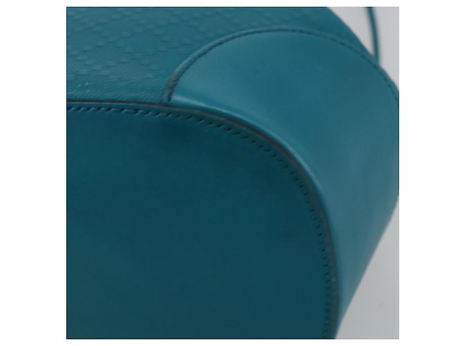 Borsa a Spalla Diamante in Pelle Blu Argento GUCCI 354229 Auth 177084A - vista 15