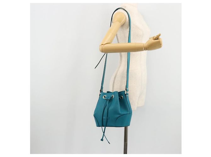 Borsa a Spalla Diamante in Pelle Blu Argento GUCCI 354229 Auth 177084A - vista 22