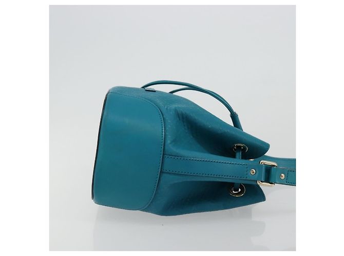 Borsa a Spalla Diamante in Pelle Blu Argento GUCCI 354229 Auth 177084A - vista 3