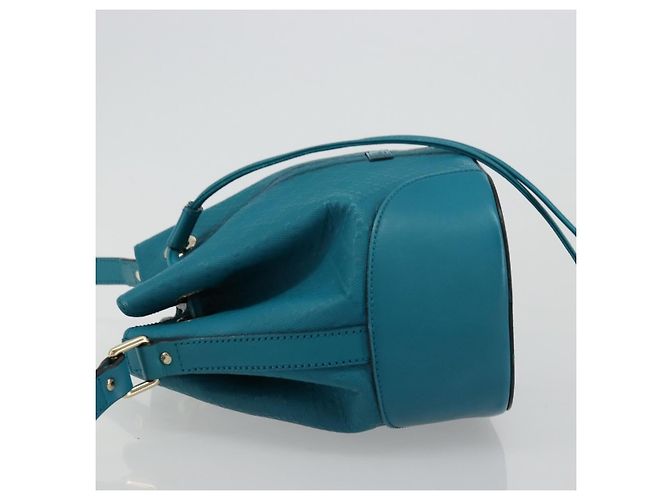 Borsa a Spalla Diamante in Pelle Blu Argento GUCCI 354229 Auth 177084A - vista 4