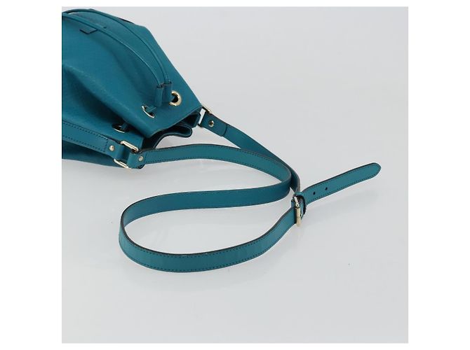 Borsa a Spalla Diamante in Pelle Blu Argento GUCCI 354229 Auth 177084A - vista 7
