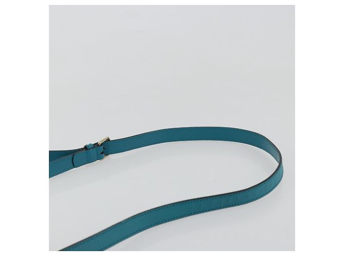 Borsa a Spalla Diamante in Pelle Blu Argento GUCCI 354229 Auth 177084A - vista 8