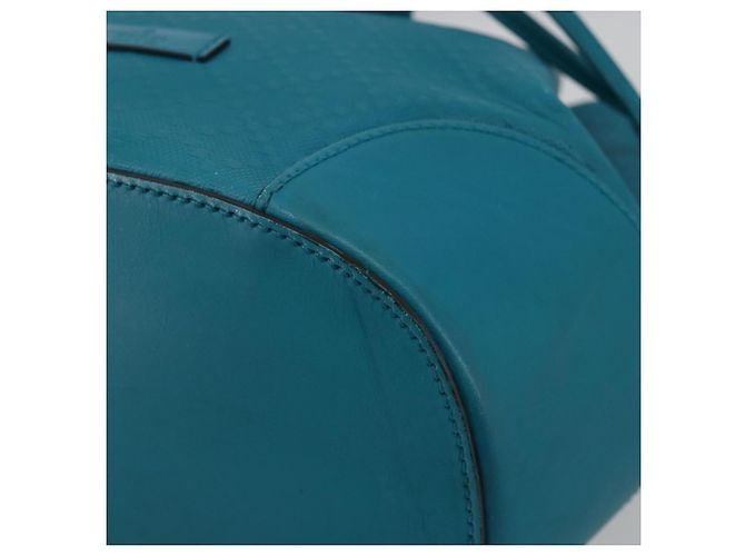 Borsa a Spalla Diamante in Pelle Blu Argento GUCCI 354229 Auth 177084A - vista 9