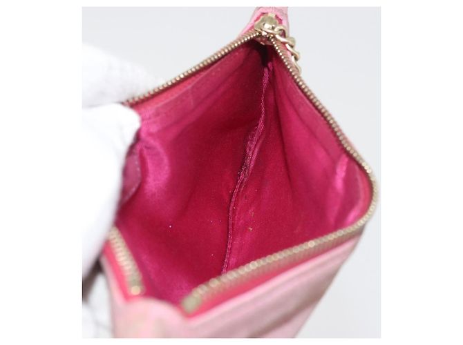 Pochette in Suede CHANEL Icon Series Rosa Oro CC Auth 176765 D'oro - vista 17