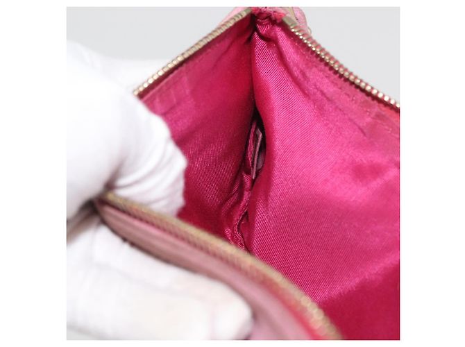 Pochette in Suede CHANEL Icon Series Rosa Oro CC Auth 176765 D'oro - vista 18