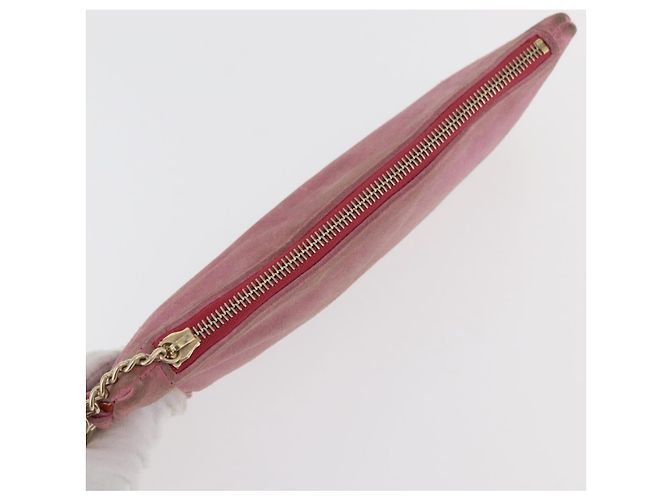 Pochette in Suede CHANEL Icon Series Rosa Oro CC Auth 176765 D'oro - vista 5