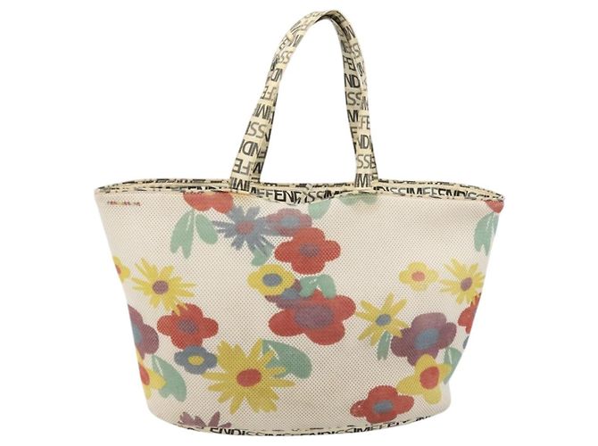 FENDI FENDISSIME Tote Bag aus Nylon in Weiß CC Auth 176808 - Ansicht 13