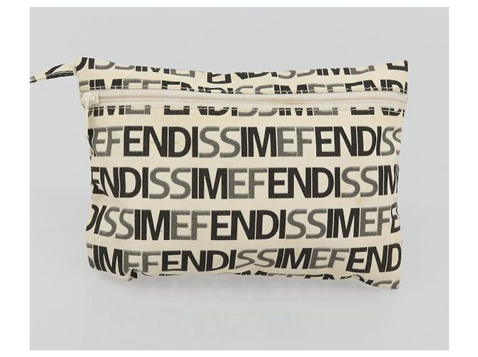 FENDI FENDISSIME Tote Bag aus Nylon in Weiß CC Auth 176808 - Ansicht 18
