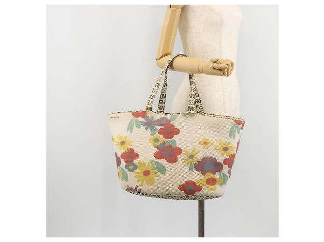 FENDI FENDISSIME Tote Bag aus Nylon in Weiß CC Auth 176808 - Ansicht 22