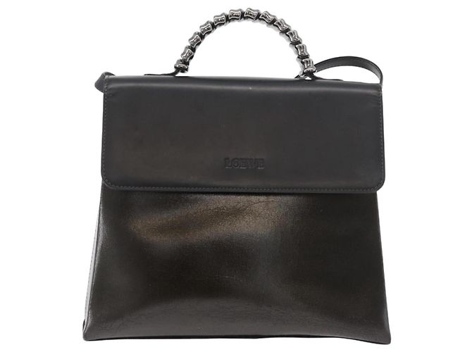 Borsa LOEWE in pelle 2 in 1 nera argento autentica ep14013 Nero - vista 13
