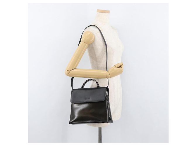 Borsa LOEWE in pelle 2 in 1 nera argento autentica ep14013 Nero - vista 24