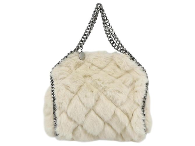 Autre Marque Falabella Tote Bag aus Fell 2-in-1 Stella McCartney Weiß Silber Auth 174918A - Ansicht 13