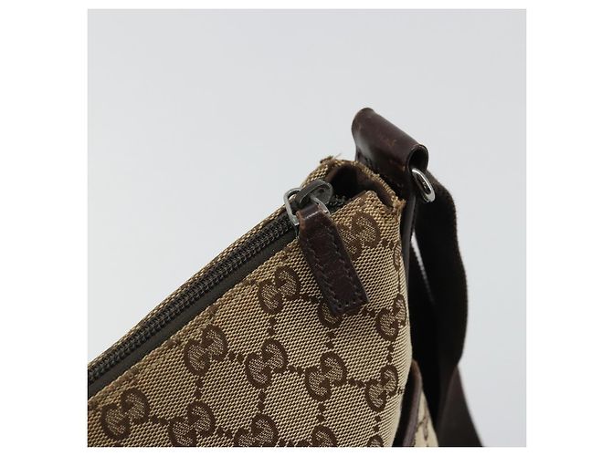 Borsa a Spalla GG Canvas Gucci Beige Argento 145857 Auth 176293 - vista 10