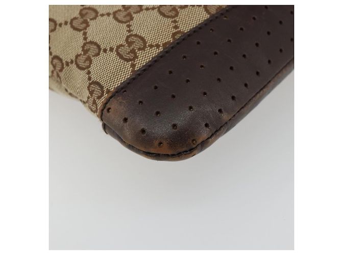 Borsa a Spalla GG Canvas Gucci Beige Argento 145857 Auth 176293 - vista 14