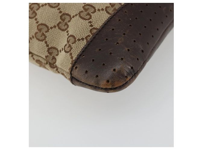 Borsa a Spalla GG Canvas Gucci Beige Argento 145857 Auth 176293 - vista 16