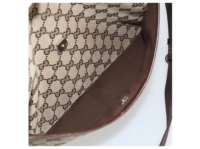 Borsa a Spalla GG Canvas Gucci Beige Argento 145857 Auth 176293 - vista 22