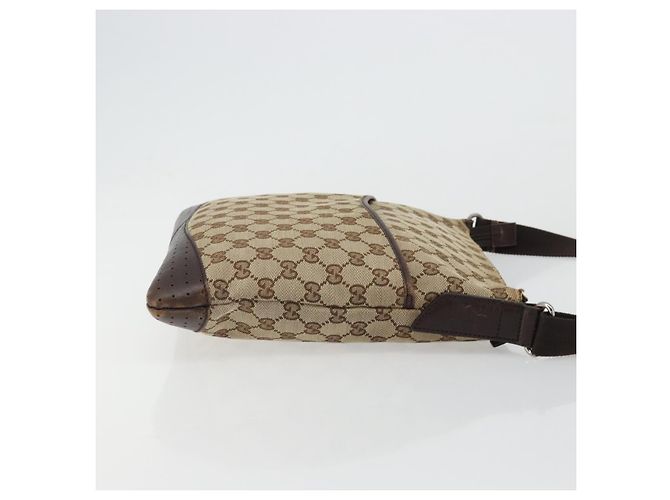 Borsa a Spalla GG Canvas Gucci Beige Argento 145857 Auth 176293 - vista 3