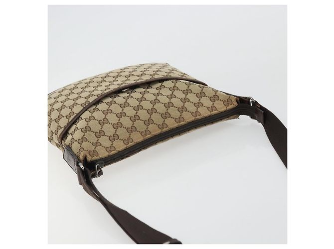 Borsa a Spalla GG Canvas Gucci Beige Argento 145857 Auth 176293 - vista 6