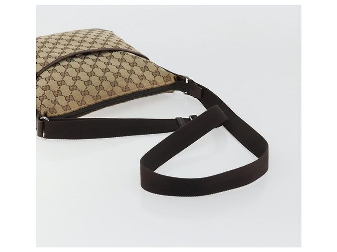 Borsa a Spalla GG Canvas Gucci Beige Argento 145857 Auth 176293 - vista 7