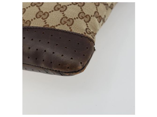 Borsa a Spalla GG Canvas Gucci Beige Argento 145857 Auth 176293 - vista 9