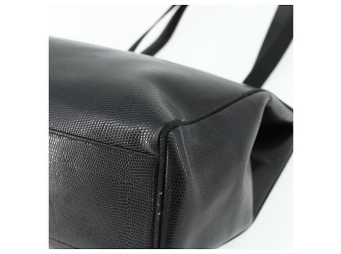 Bolsa Tote Vala em couro preto e dourado Salvatore Ferragamo Auth ka4098 - vista 15