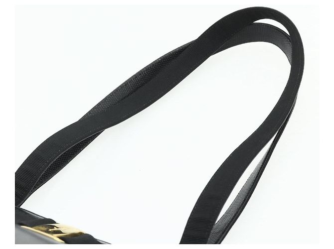 Bolsa Tote Vala em couro preto e dourado Salvatore Ferragamo Auth ka4098 - vista 8
