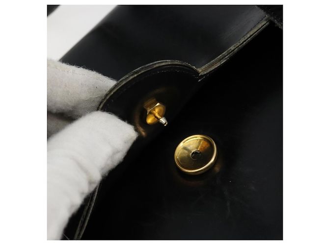 Borsa a mano Christian Dior in pelle nera e oro Auth ep14233 Nero D'oro - vista 10