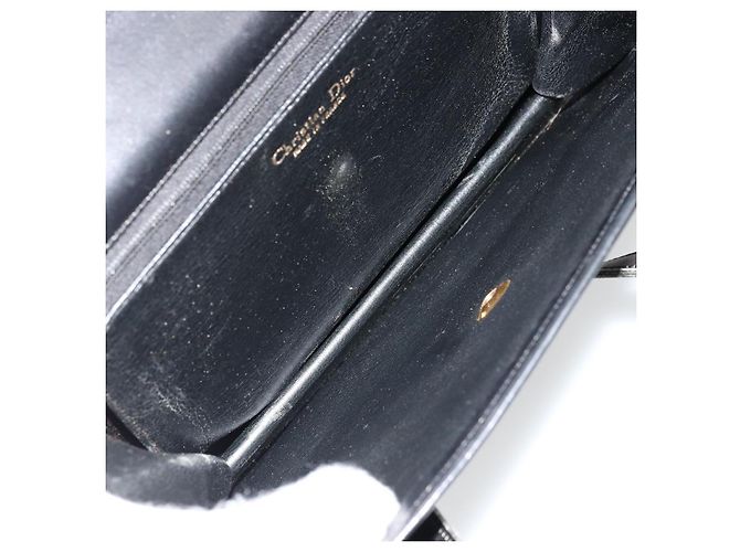 Borsa a mano Christian Dior in pelle nera e oro Auth ep14233 Nero D'oro - vista 12