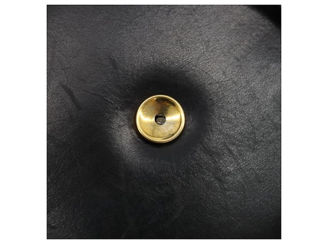 Borsa a mano Christian Dior in pelle nera e oro Auth ep14233 Nero D'oro - vista 18