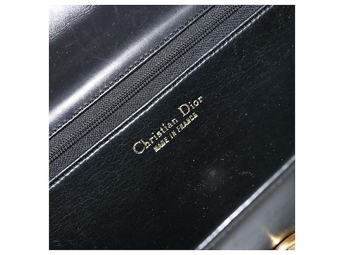 Borsa a mano Christian Dior in pelle nera e oro Auth ep14233 Nero D'oro - vista 19