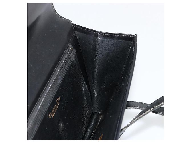 Borsa a mano Christian Dior in pelle nera e oro Auth ep14233 Nero D'oro - vista 20