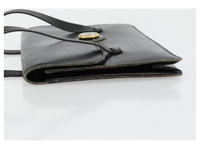 Borsa a mano Christian Dior in pelle nera e oro Auth ep14233 Nero D'oro - vista 4