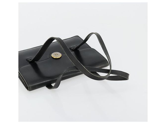 Borsa a mano Christian Dior in pelle nera e oro Auth ep14233 Nero D'oro - vista 7