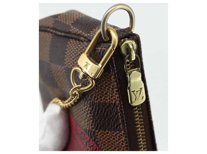 LOUIS VUITTON Mini Pochette Accessoires Damier Ebene T&B N58011 LV Auth 177106A - vista 10
