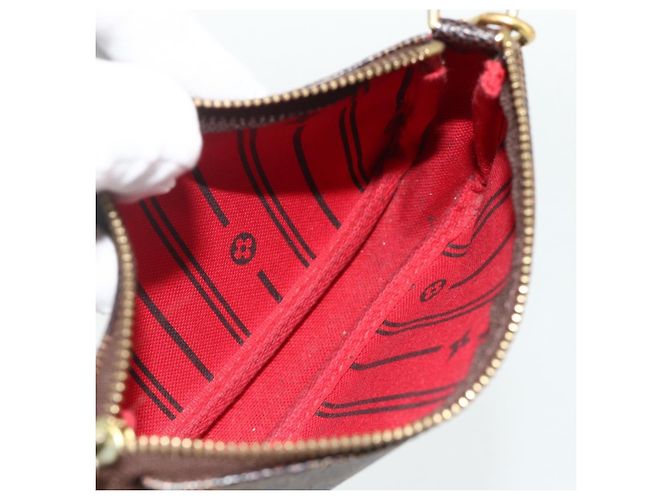LOUIS VUITTON Mini Pochette Accessoires Damier Ebene T&B N58011 LV Auth 177106A - vista 11