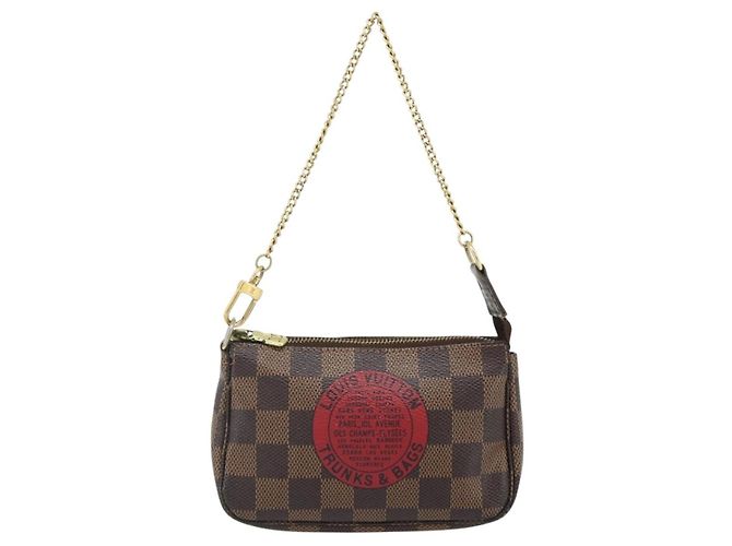 LOUIS VUITTON Mini Pochette Accessoires Damier Ebene T&B N58011 LV Auth 177106A - vista 13