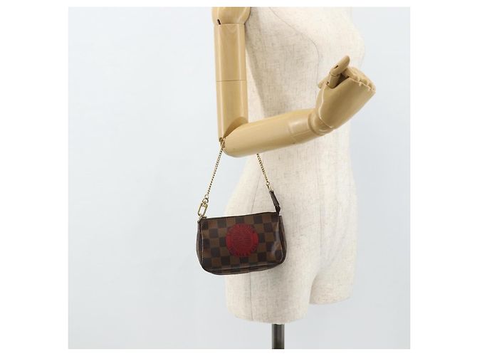 LOUIS VUITTON Mini Pochette Accessoires Damier Ebene T&B N58011 LV Auth 177106A - vista 20