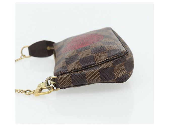 LOUIS VUITTON Mini Pochette Accessoires Damier Ebene T&B N58011 LV Auth 177106A - vista 3