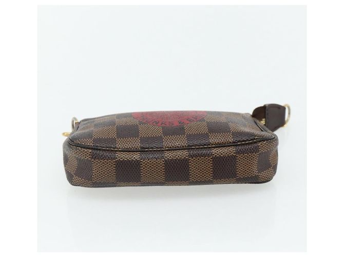LOUIS VUITTON Mini Pochette Accessoires Damier Ebene T&B N58011 LV Auth 177106A - vista 5