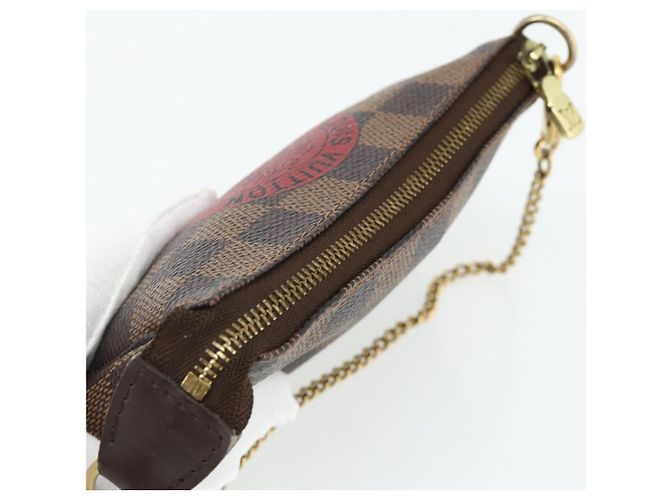 LOUIS VUITTON Mini Pochette Accessoires Damier Ebene T&B N58011 LV Auth 177106A - vista 6