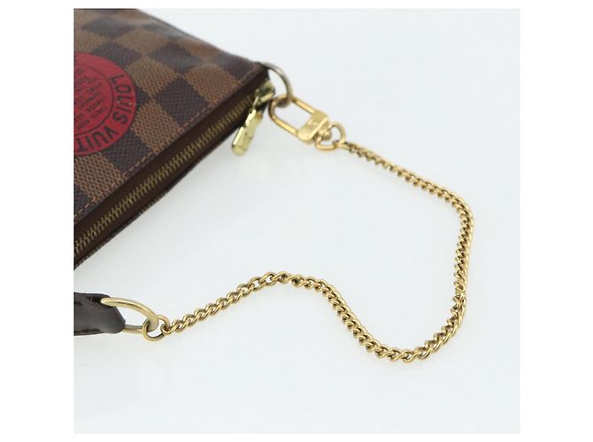 LOUIS VUITTON Mini Pochette Accessoires Damier Ebene T&B N58011 LV Auth 177106A - vista 7