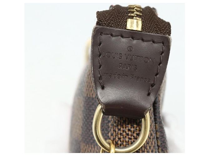 LOUIS VUITTON Mini Pochette Accessoires Damier Ebene T&B N58011 LV Auth 177106A - vista 9