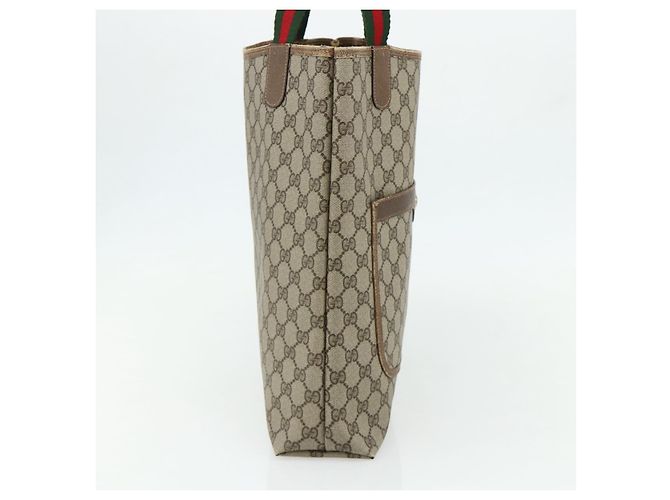 GUCCI GG Supreme Web Sherry Line Tote Bag PVC Beige Red 39 02 003 Auth 176643 - view 3