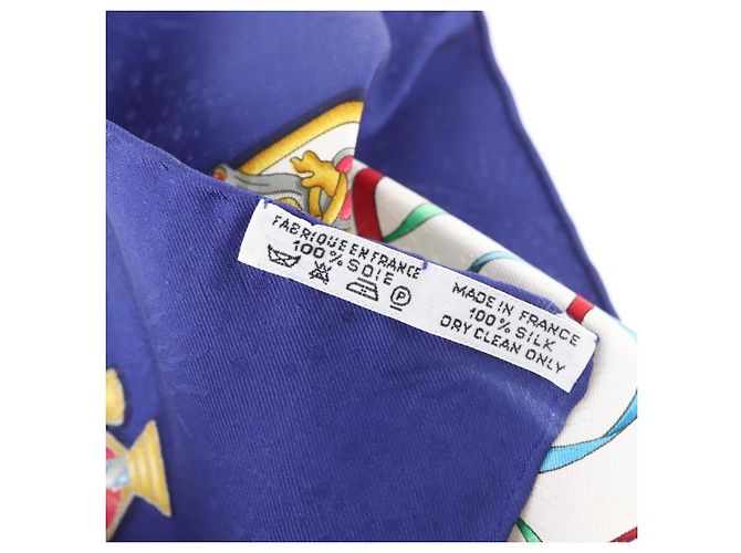 Hermès Foulard HERMES Carre 90 ""LUNA PARK"" in seta blu Auth 176081A - vista 13