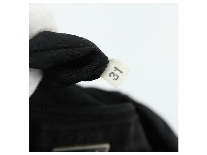 PRADA Borsa a mano in nylon nero argento Auth bs34658 - vista 12