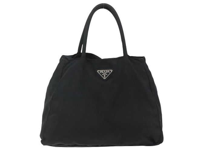 PRADA Borsa a mano in nylon nero argento Auth bs34658 - vista 13